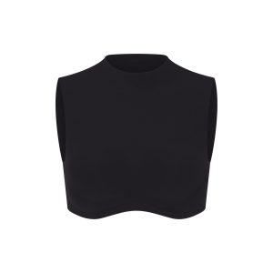 NikeSKIMS STUDIO STRETCH MOCK NECK BRA TOP | OBSIDIAN