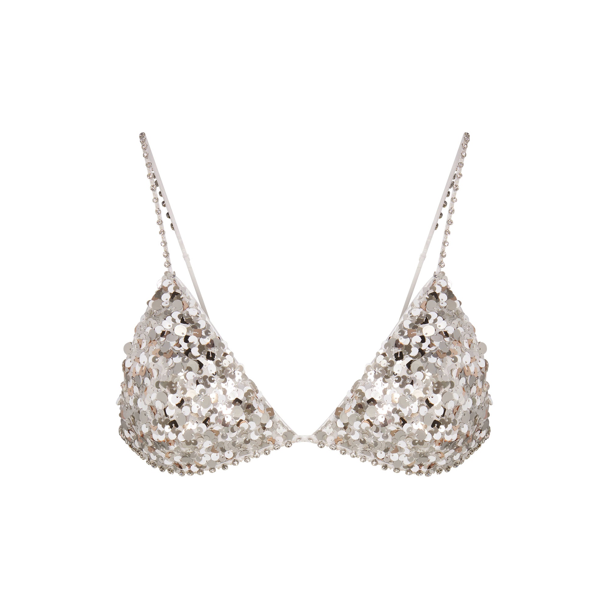NOVELTY INTIMATES SEQUIN BRALETTE AND HIPSTER SET | SNOW - Image 6