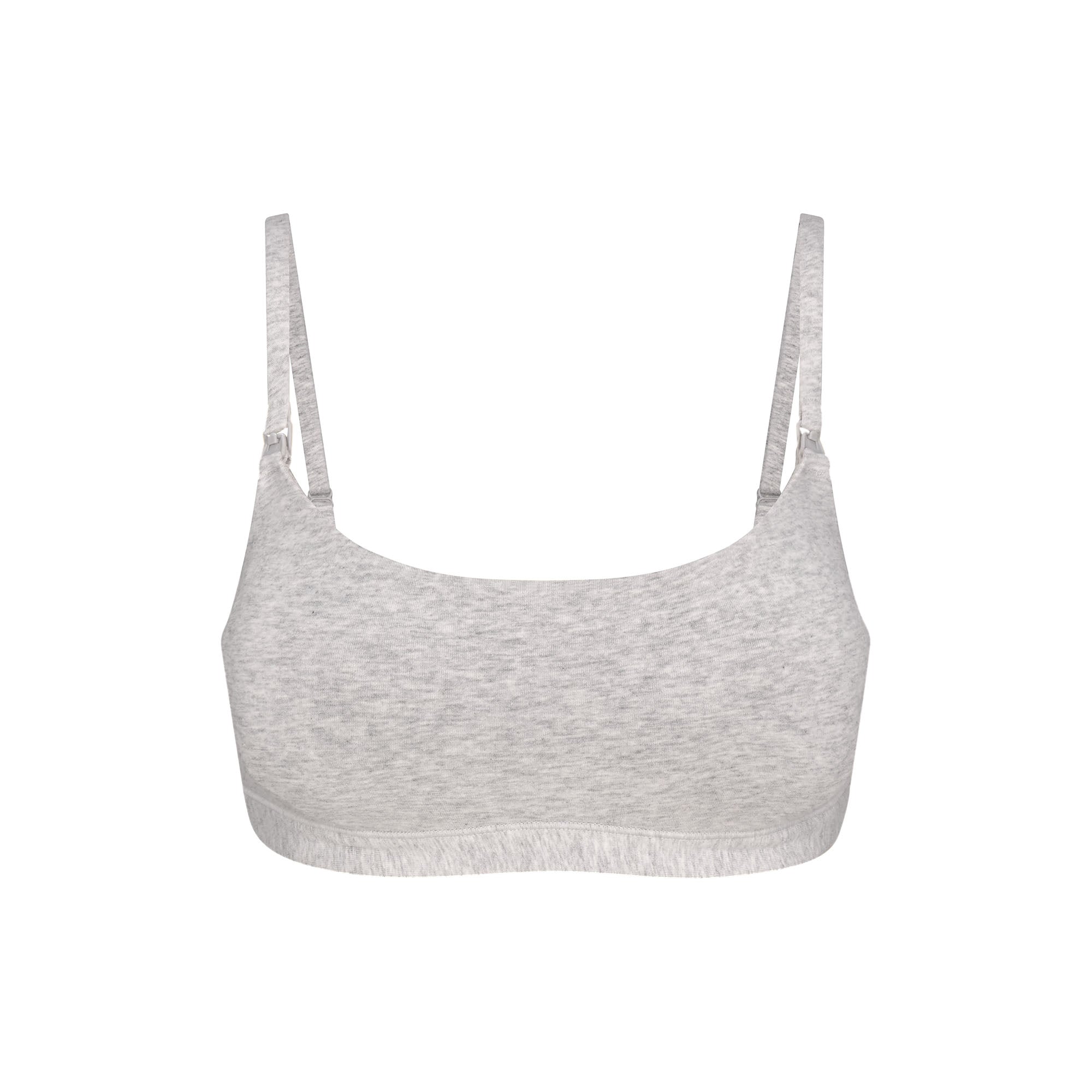 COTTON JERSEY MATERNITY NURSING SCOOP BRALETTE | LIGHT HEATHER GREY