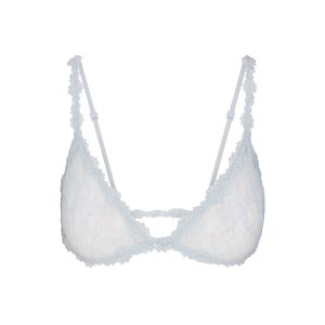 STRETCH LACE TRIANGLE BRALETTE | POWDER BLUE