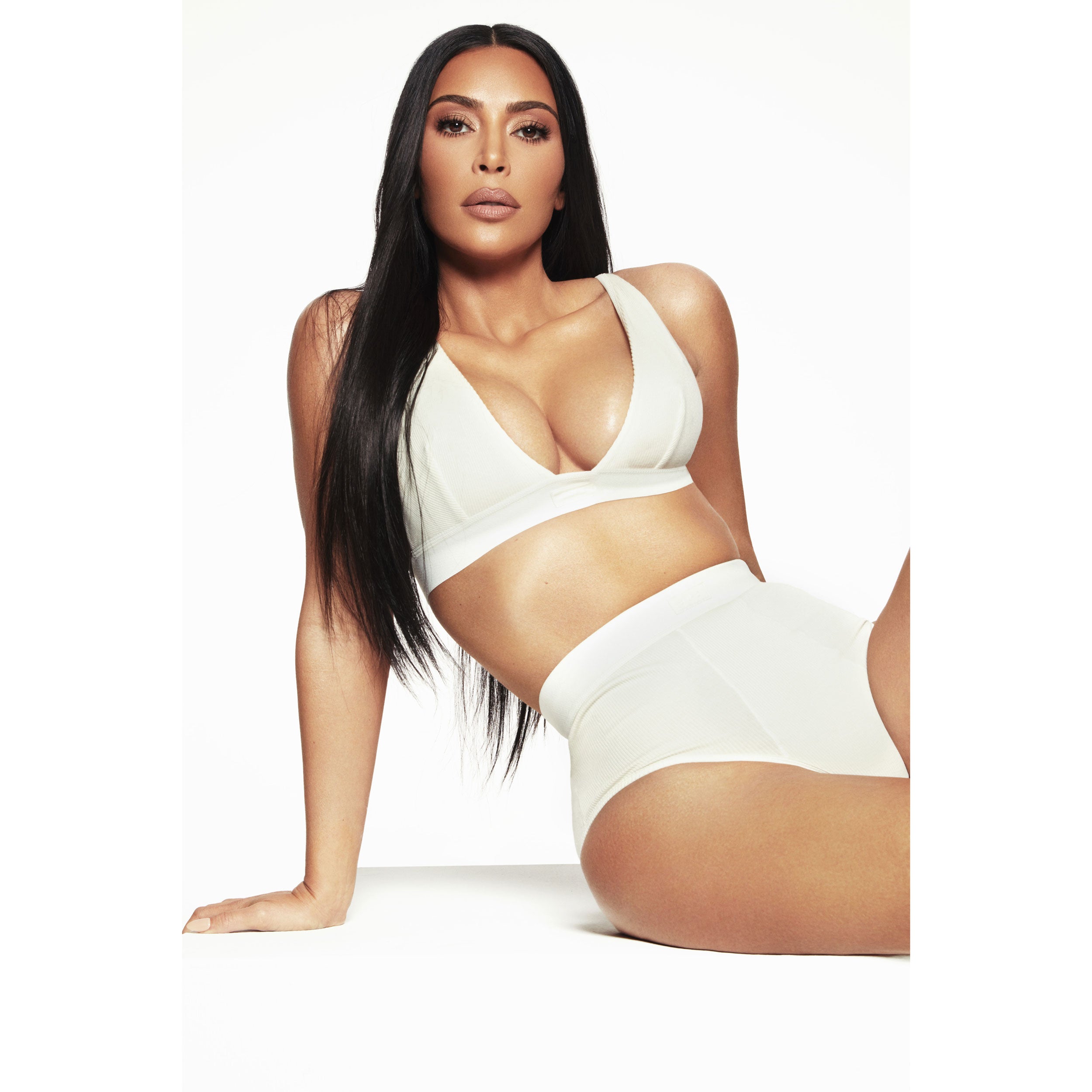 COTTON RIB PLUNGE BRALETTE | MINERAL - Image 6