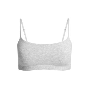 COTTON JERSEY SCOOP BRALETTE | LIGHT HEATHER GREY