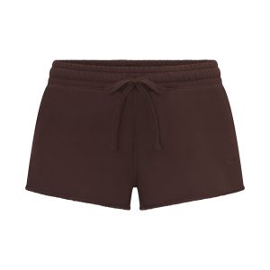 FRENCH TERRY RAW EDGE SHORT | ESPRESSO