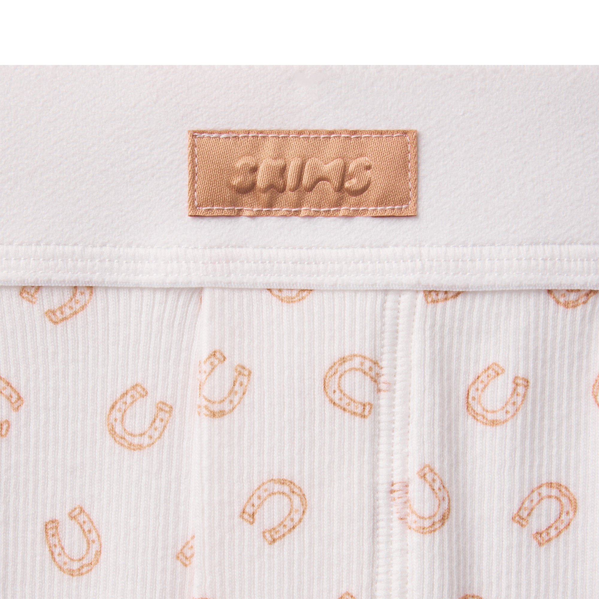 COTTON RIB BOXER | OCHRE HORSESHOE PRINT - Image 6