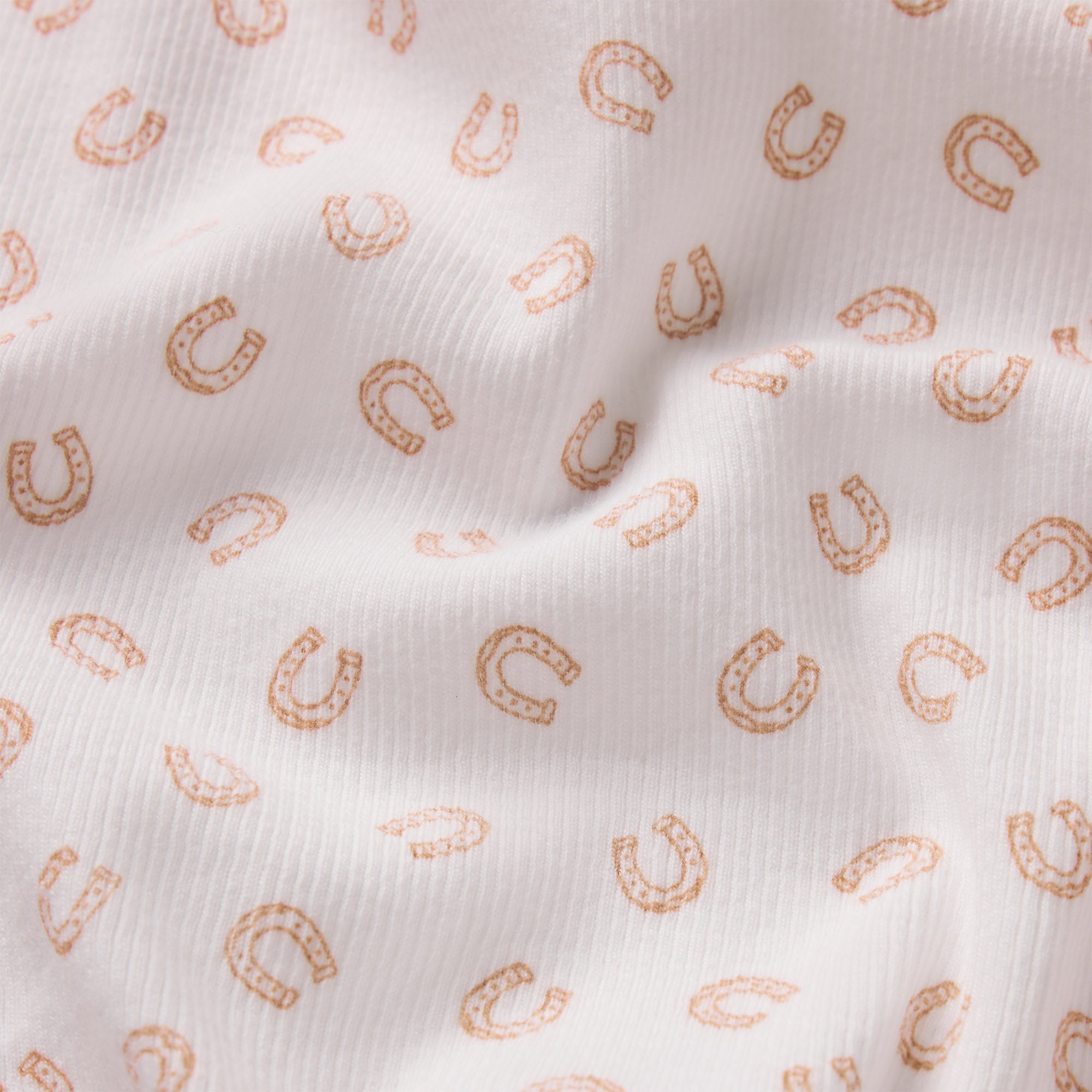 COTTON RIB T-SHIRT | OCHRE HORSESHOE PRINT - Image 5