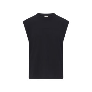 HEAVYWEIGHT COTTON MENS CROPPED MUSCLE TANK | OBSIDIAN