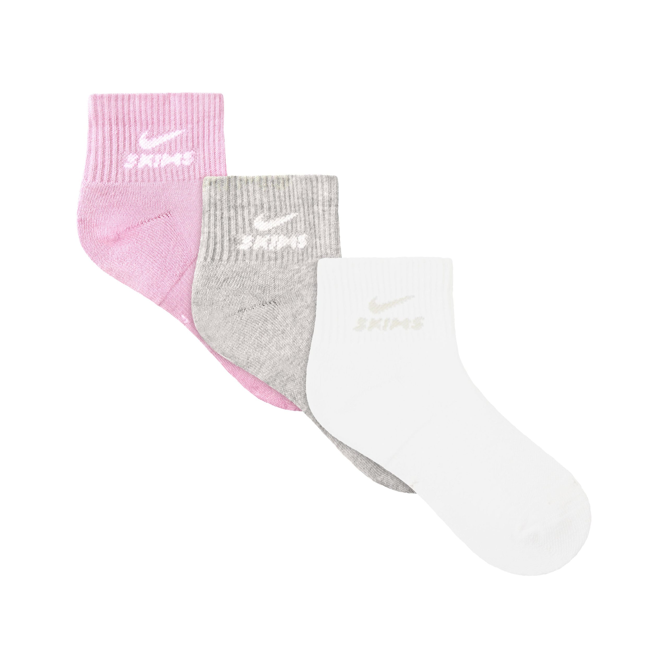 NikeSKIMS ACCESSORIES DRI-FITâ„¢ QUARTER CREW SOCK 3-PACK | BUBBLE GUM MULTI - Image 2