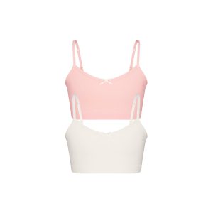 COTTON SEAMLESS JUNIORS BRALETTE 2-PACK | MARBLE AND BALLET