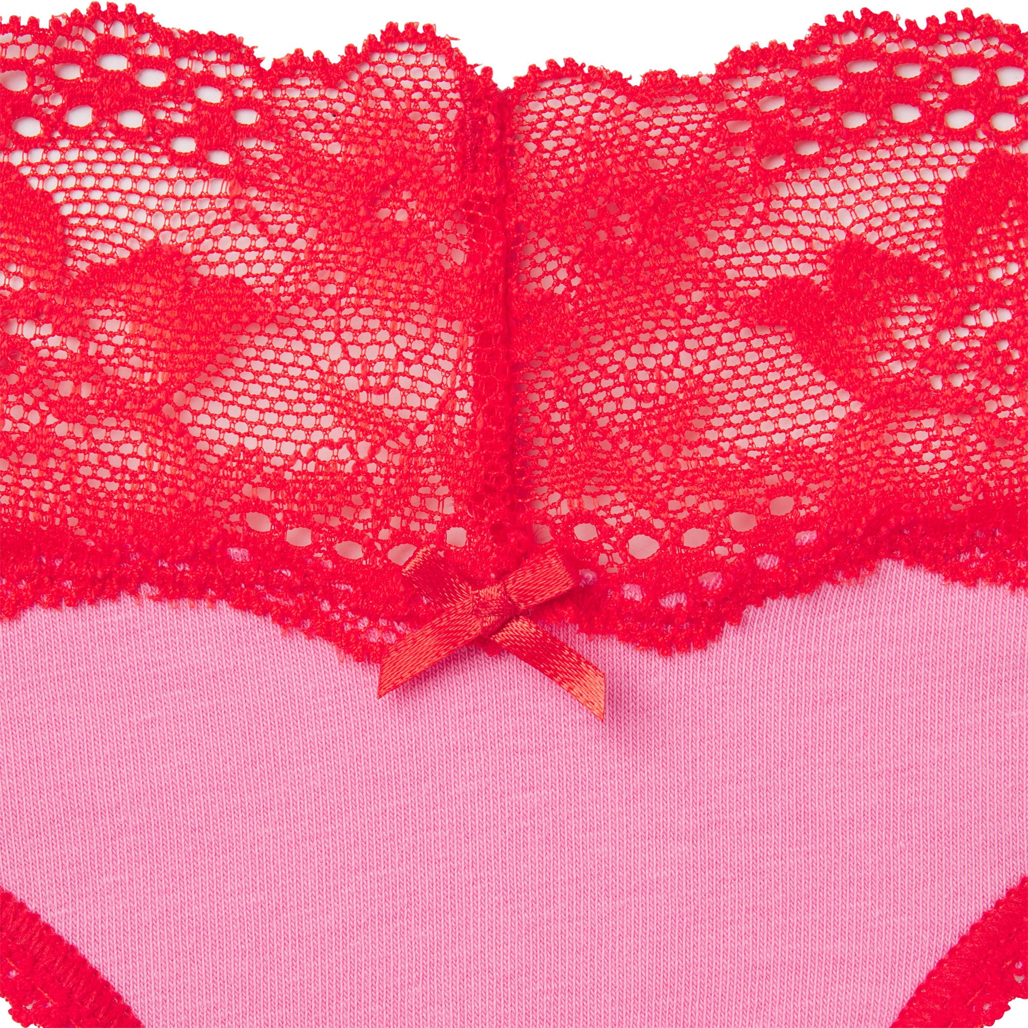 LIGHTWEIGHT COTTON WIDE LACE BRIEF | CARNATION CONTRAST - Image 5