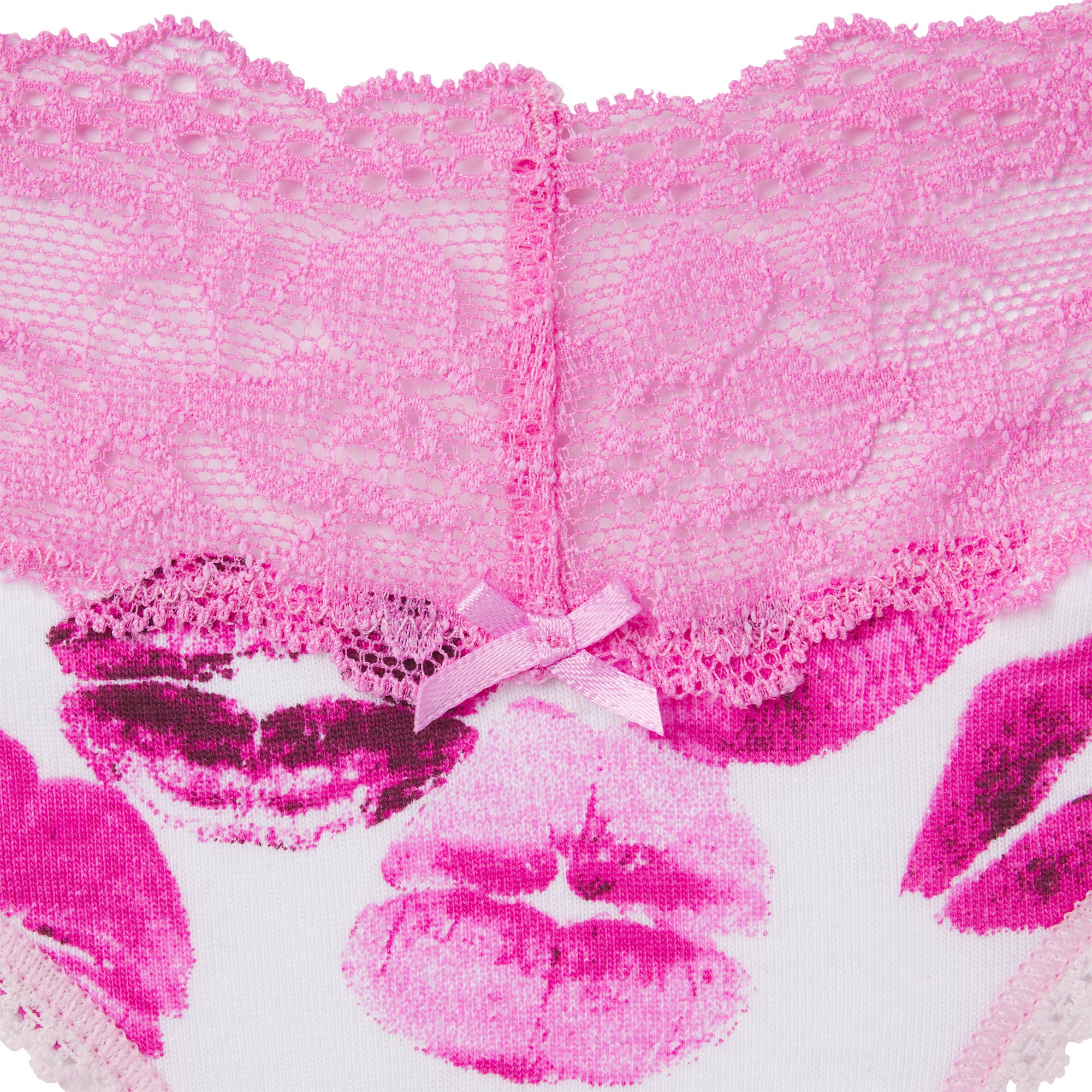 LIGHTWEIGHT COTTON WIDE LACE BRIEF | PINK ALLOVER LIPSTICK - Image 8
