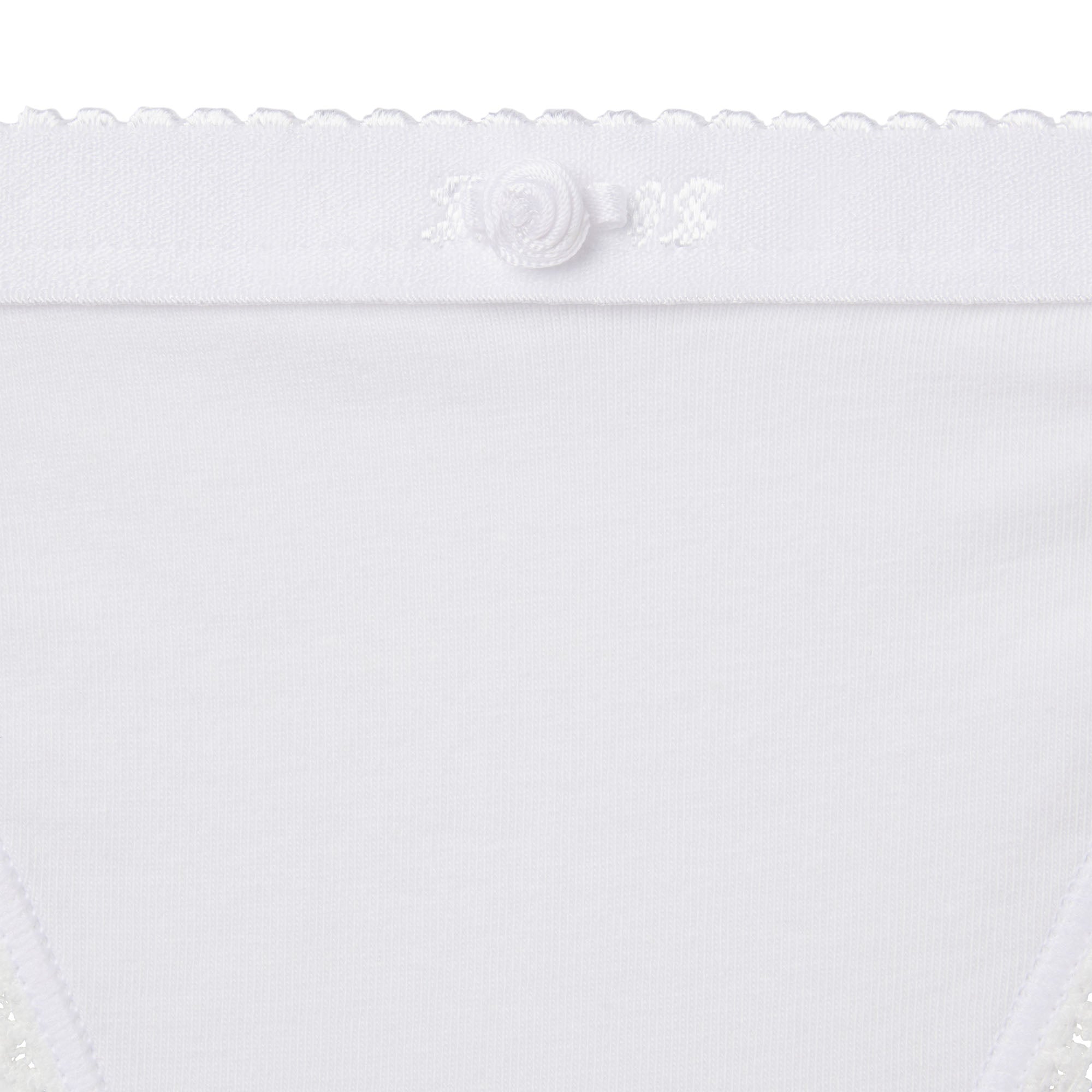 LIGHTWEIGHT COTTON LOGO PICOT STRING BIKINI | SNOW - Image 5
