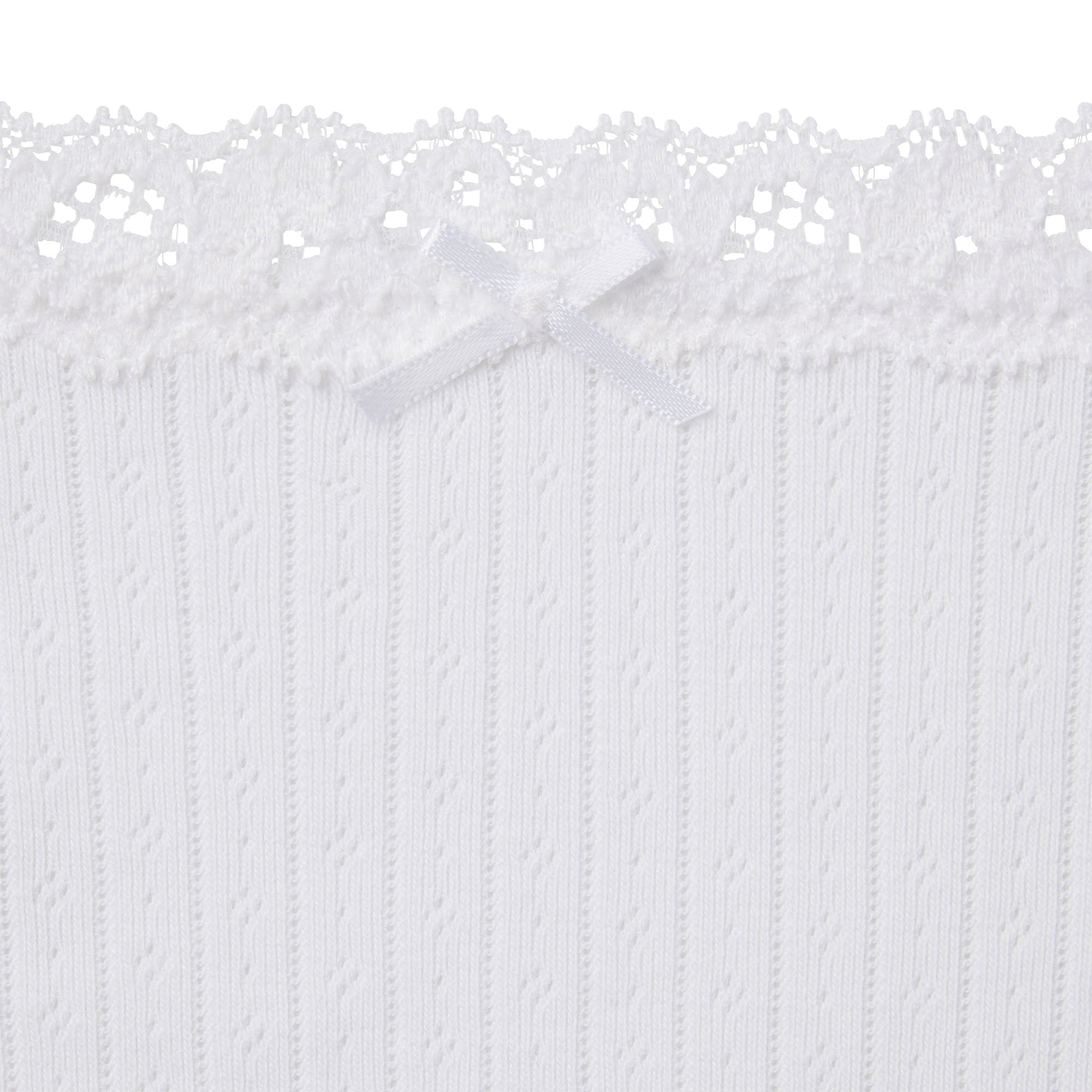 LIGHTWEIGHT COTTON POINTELLE LACE STRING THONG | SNOW - Image 6