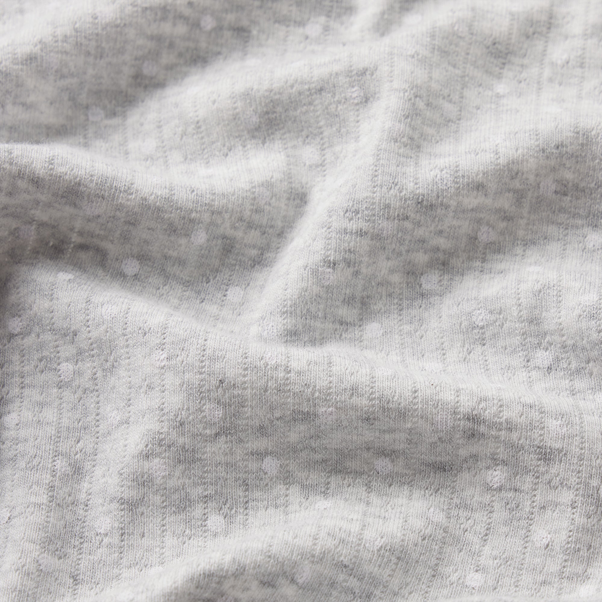 LIGHTWEIGHT COTTON POINTELLE LACE BOY SHORT | LIGHT HEATHER GREY PIN DOT - Image 6