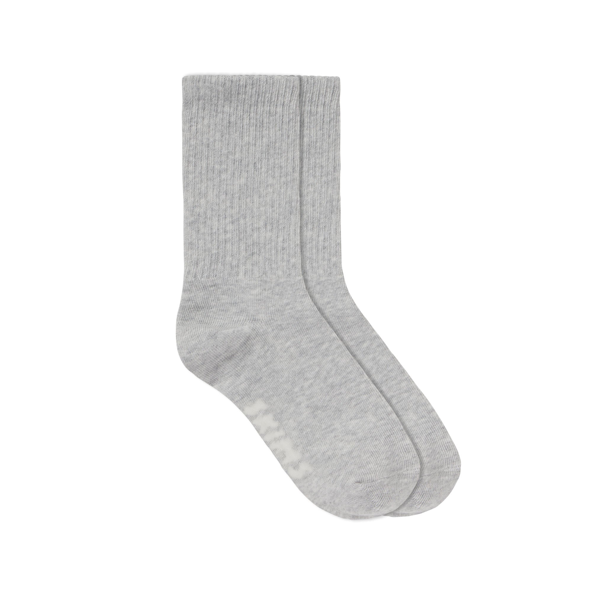 RIBBED CREW SOCK | LIGHT HEATHER GREY - Image 7
