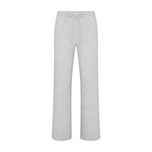 COTTON JERSEY STRAIGHT LEG PANT | LIGHT HEATHER GREY