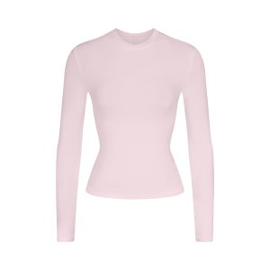 COTTON JERSEY LONG SLEEVE T-SHIRT | CHERRY BLOSSOM
