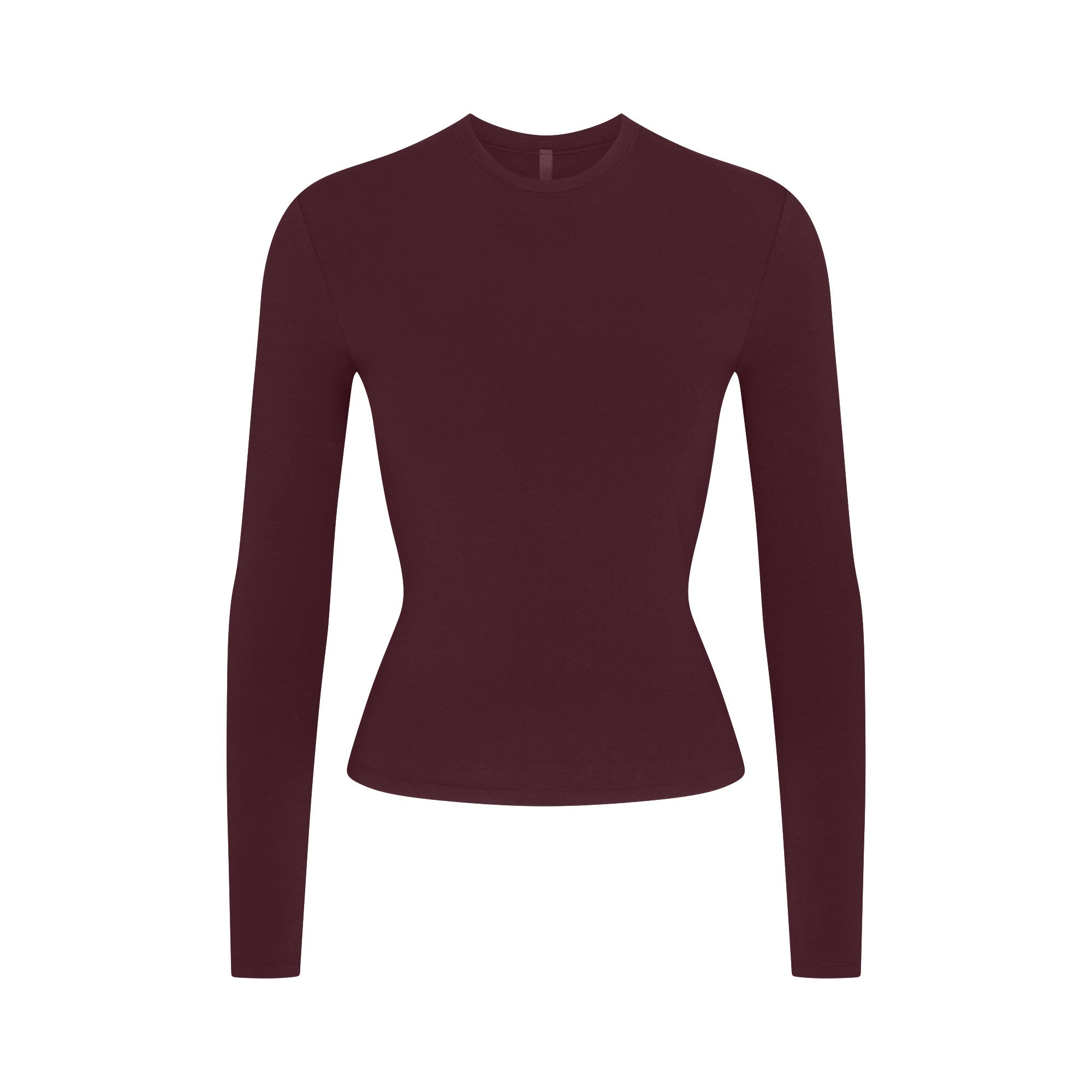 COTTON JERSEY LONG SLEEVE T-SHIRT | CURRANT
