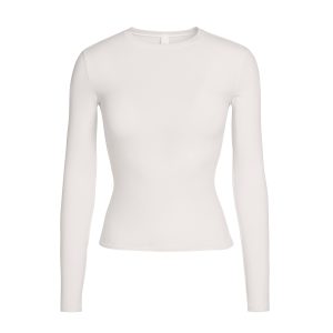 COTTON JERSEY LONG SLEEVE T-SHIRT | MARBLE