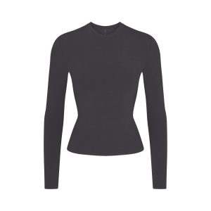 COTTON JERSEY LONG SLEEVE T-SHIRT | SOOT