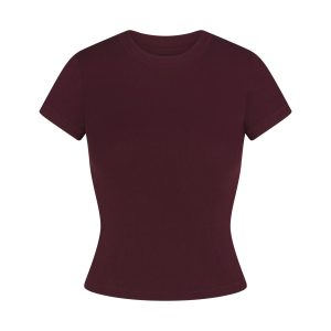 COTTON RIB T-SHIRT | CURRANT