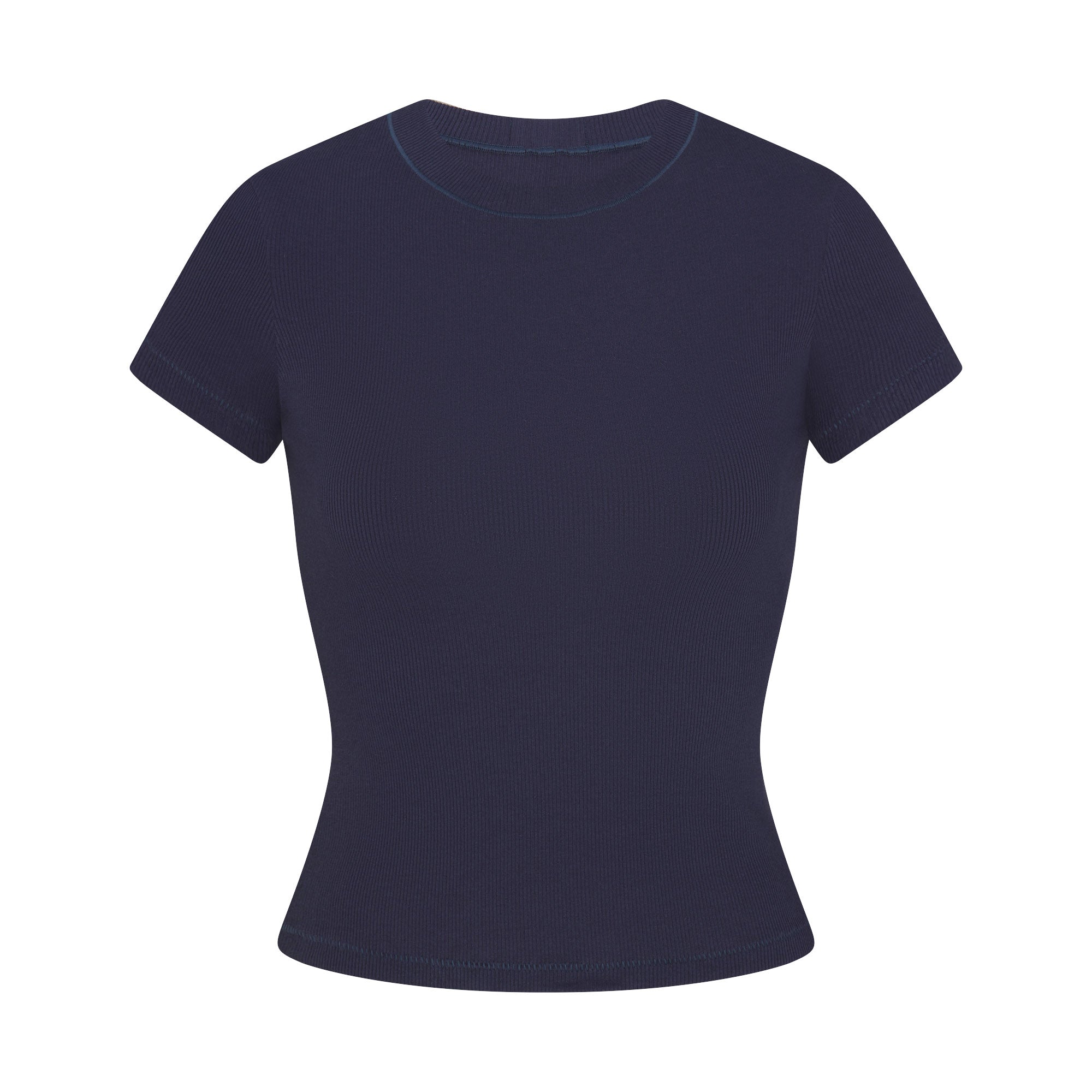 COTTON RIB T-SHIRT | NAVY