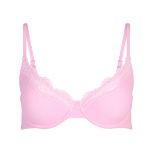 FITS EVERYBODY LACE UNLINED SCOOP BRA | BUBBLE GUM TONAL