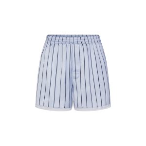 WOVEN SHINE LACE BOXER | PERIWINKLE WIDE STRIPE
