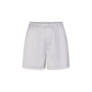 WOVEN SHINE LACE BOXER | SILVER TRIPLE PINSTRIPE
