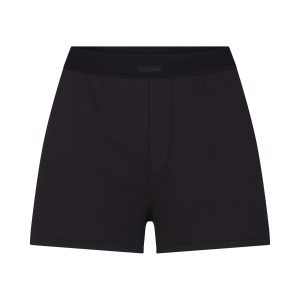 COTTON RIB LOOSE BOXER | SOOT
