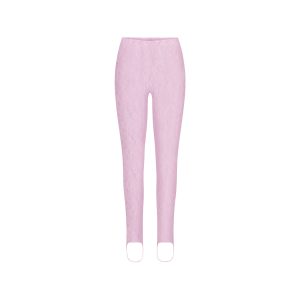 STRETCH LACE STIRRUP LEGGING | BABY PINK