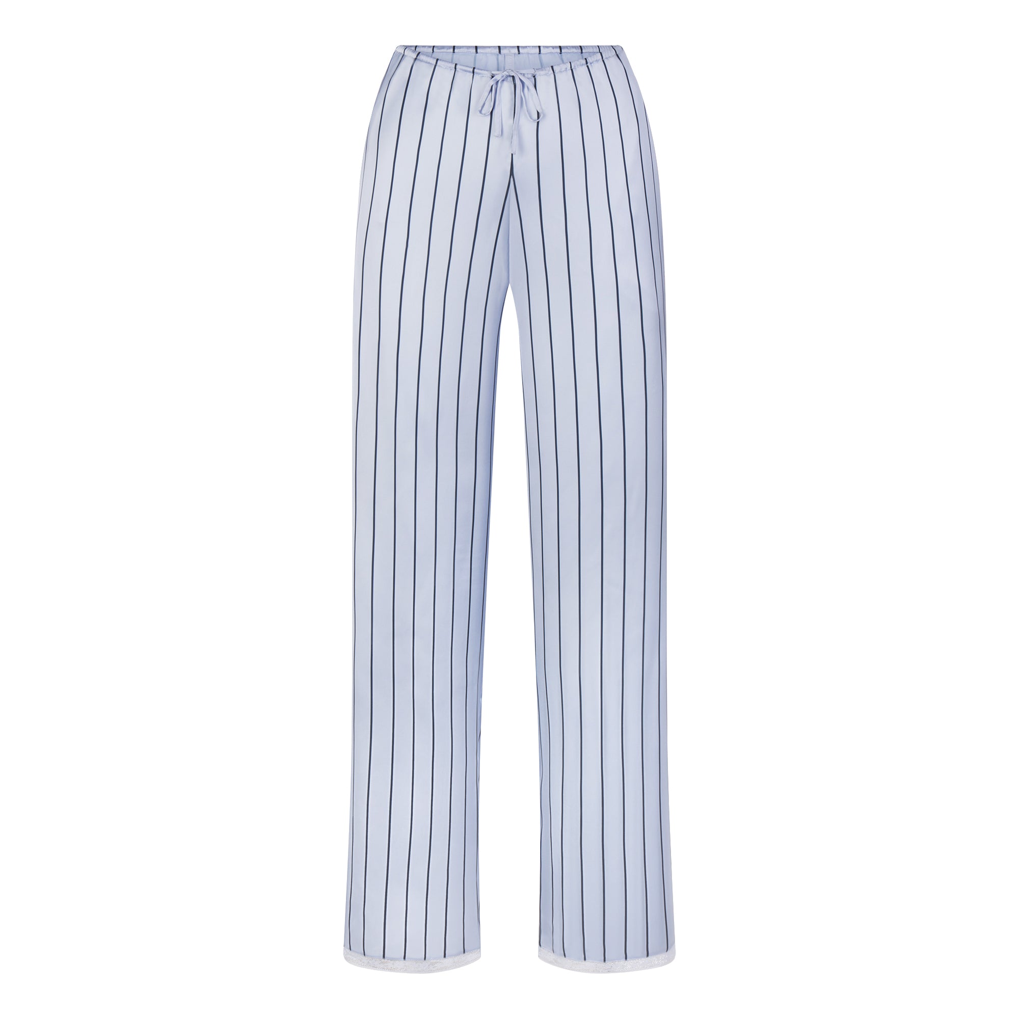 WOVEN SHINE LACE PANT | PERIWINKLE WIDE STRIPE