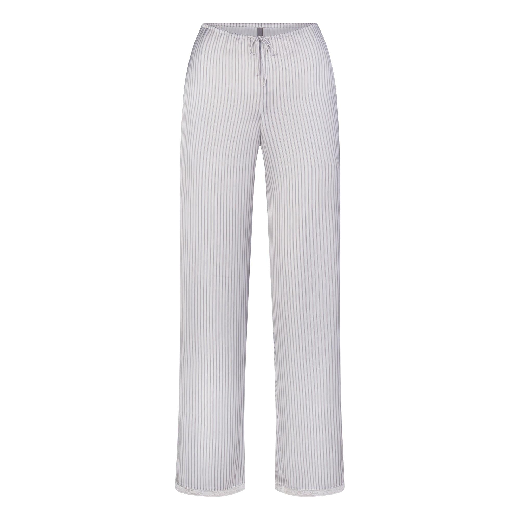 WOVEN SHINE LACE PANT | SILVER TRIPLE PINSTRIPE