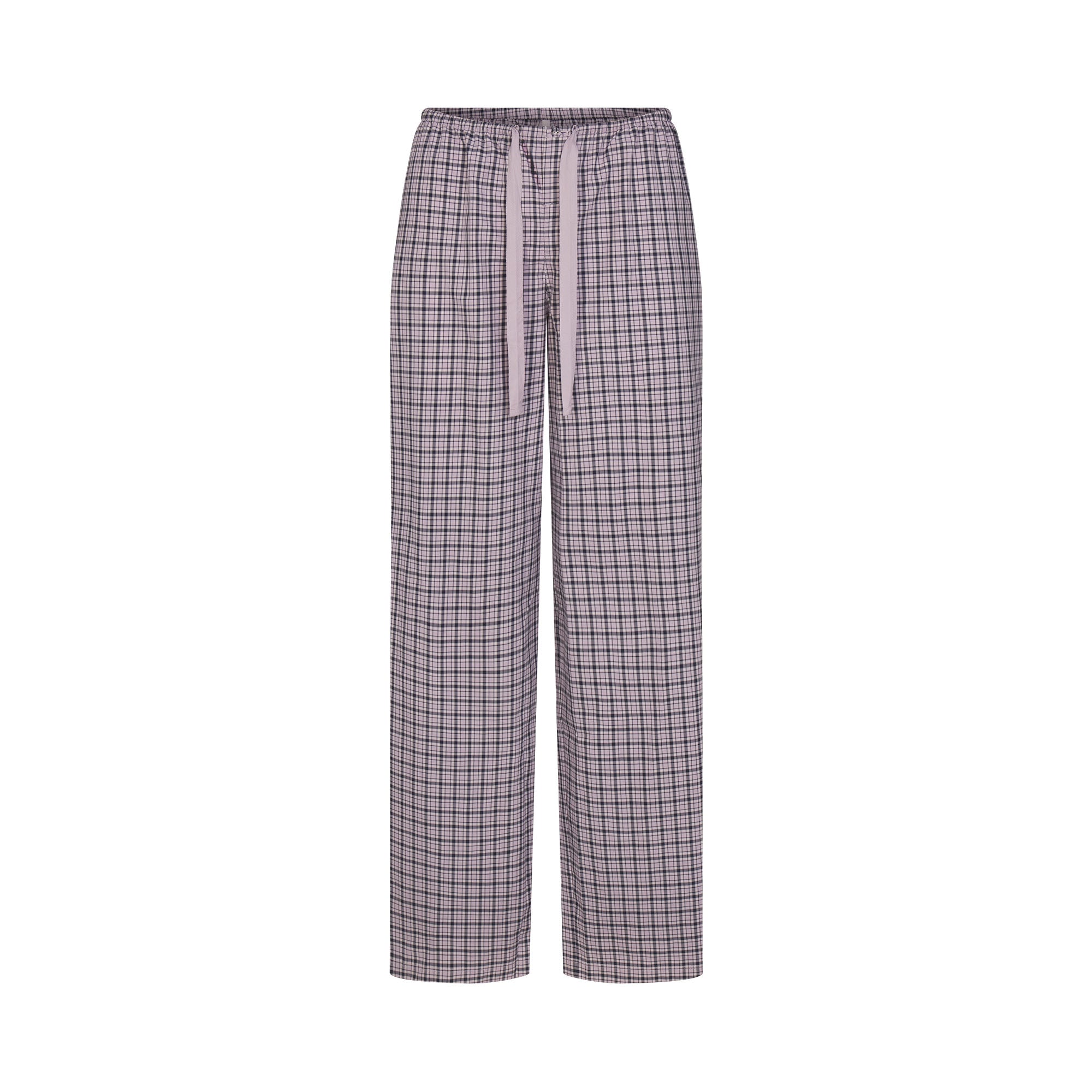 COTTON POPLIN SLEEP OVERSIZED PANT | IRIS MICA NAVY CHECK