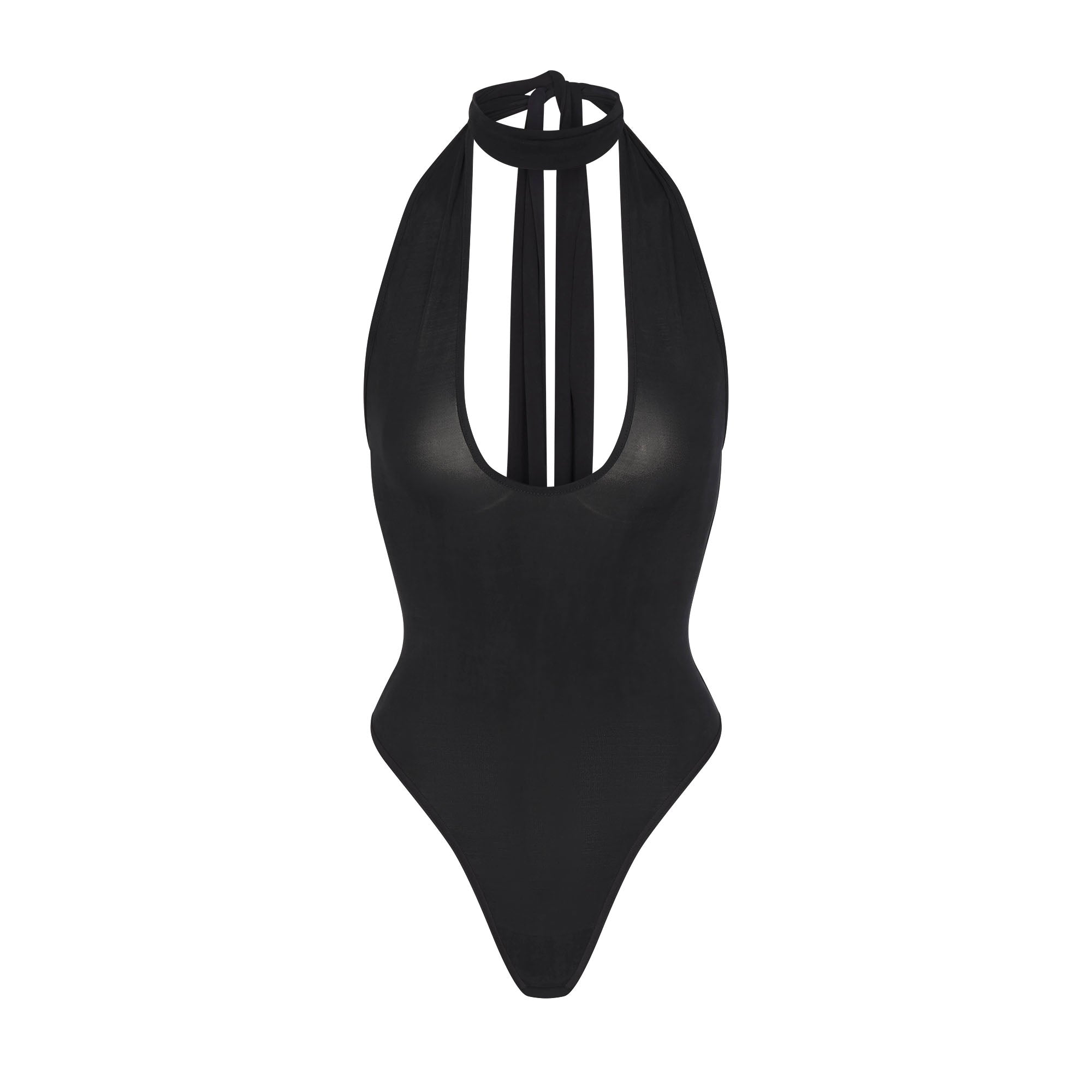 CUPRO JERSEY HALTER BODYSUIT | OBSIDIAN - Image 5