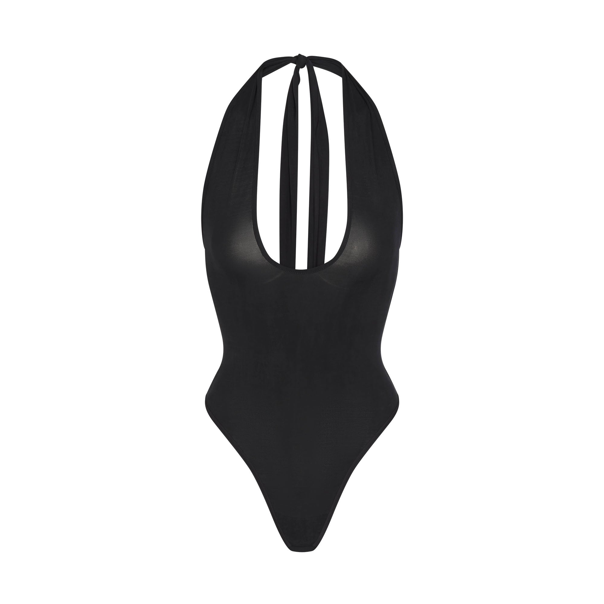 CUPRO JERSEY HALTER BODYSUIT | OBSIDIAN - Image 6