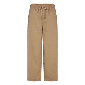 WOVEN COTTON OVERSIZED STRAIGHT LEG PANT | DESERT