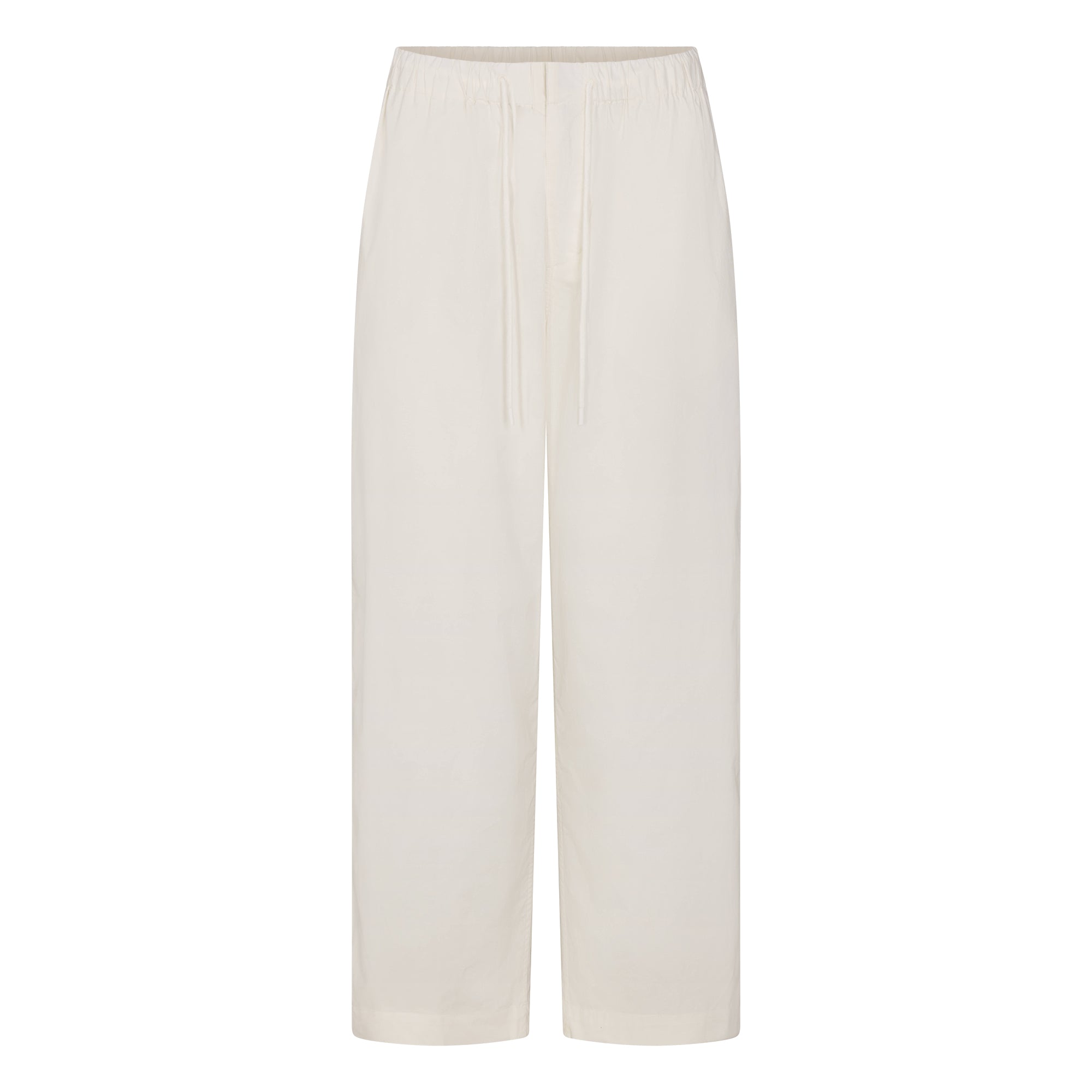 WOVEN COTTON OVERSIZED STRAIGHT LEG PANT | EGRET