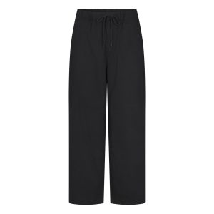 WOVEN COTTON OVERSIZED STRAIGHT LEG PANT | ONYX