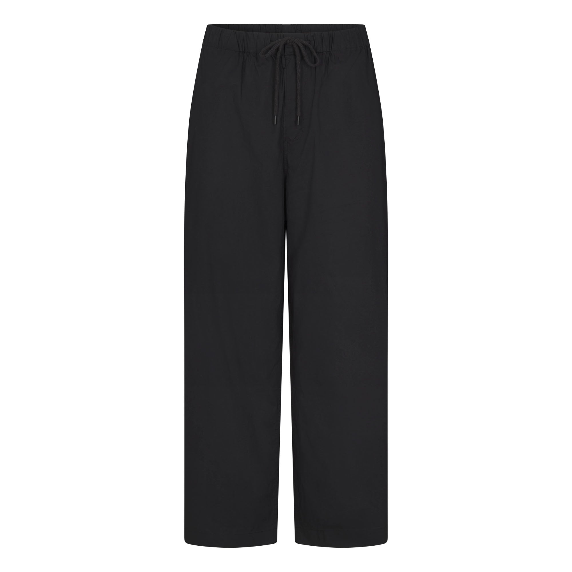 WOVEN COTTON OVERSIZED STRAIGHT LEG PANT | ONYX