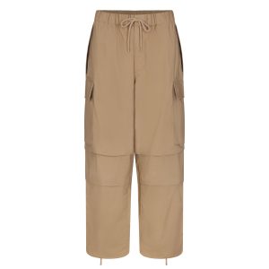 WOVEN COTTON OVERSIZED LOW RISE CARGO PANT | DESERT