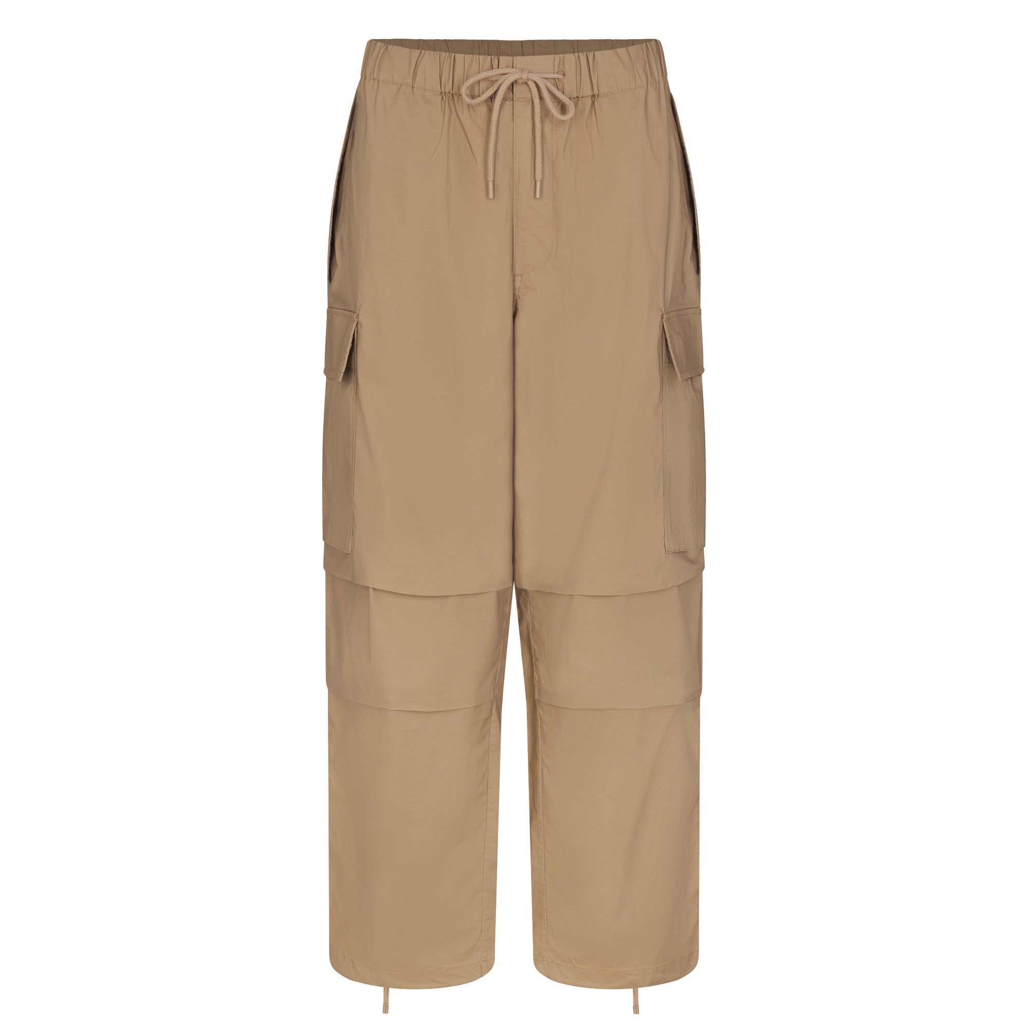 WOVEN COTTON OVERSIZED LOW RISE CARGO PANT | DESERT