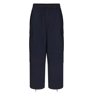 WOVEN COTTON OVERSIZED LOW RISE CARGO PANT | NAVY