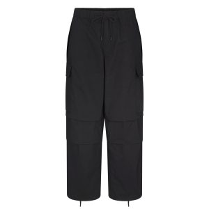 WOVEN COTTON OVERSIZED LOW RISE CARGO PANT | ONYX