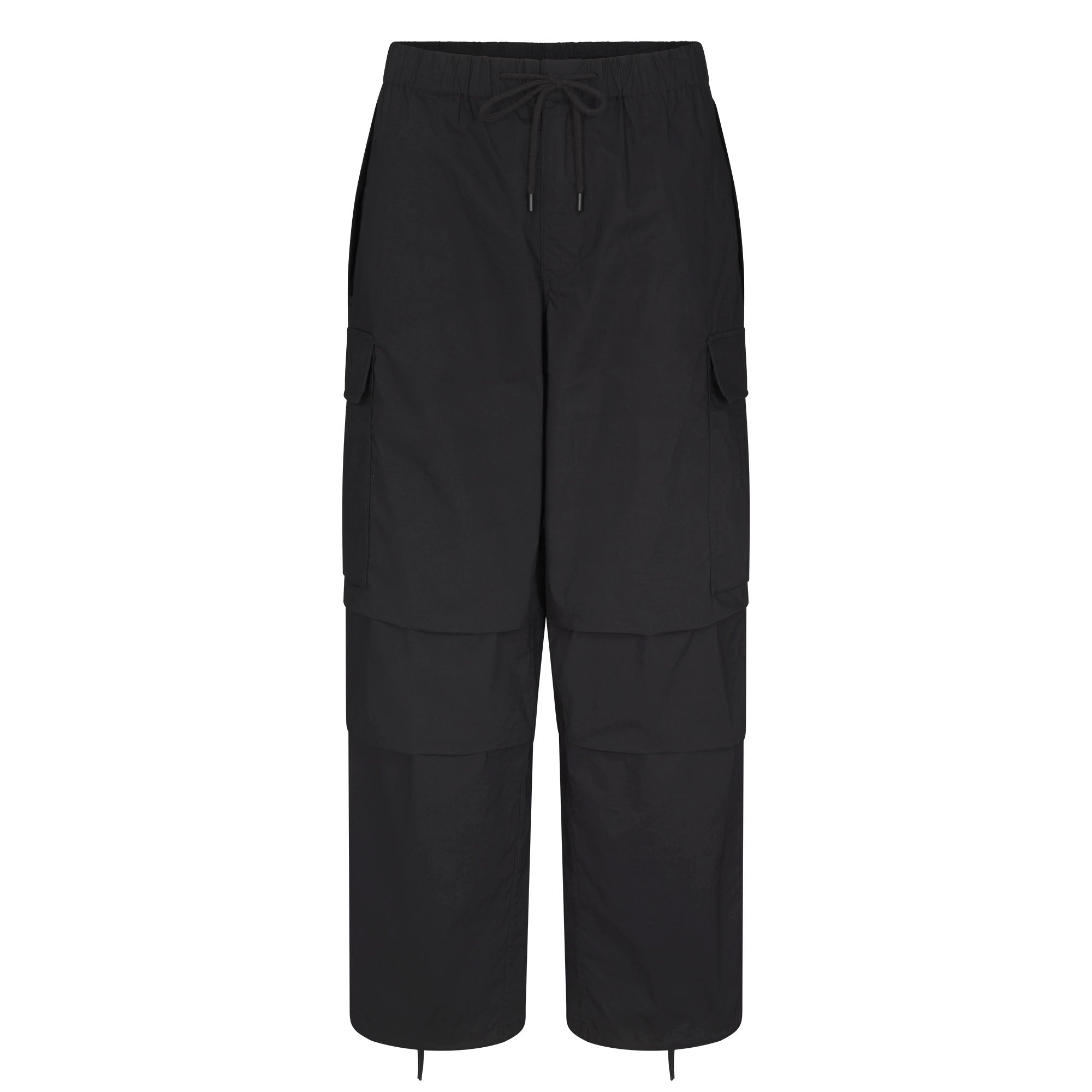 WOVEN COTTON OVERSIZED LOW RISE CARGO PANT | ONYX