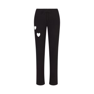 WORN IN JERSEY HEART STRAIGHT LEG PANT | WASHED ONYX