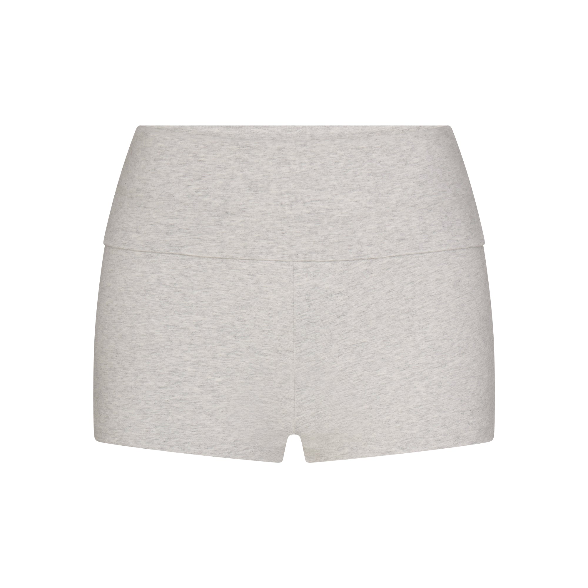 COTTON JERSEY FOLDOVER SHORT | LIGHT HEATHER GREY