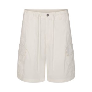 WOVEN COTTON OVERSIZED CARGO SHORT | EGRET