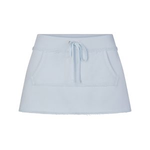 DRAPEY FRENCH TERRY MINI SKIRT | POWDER BLUE