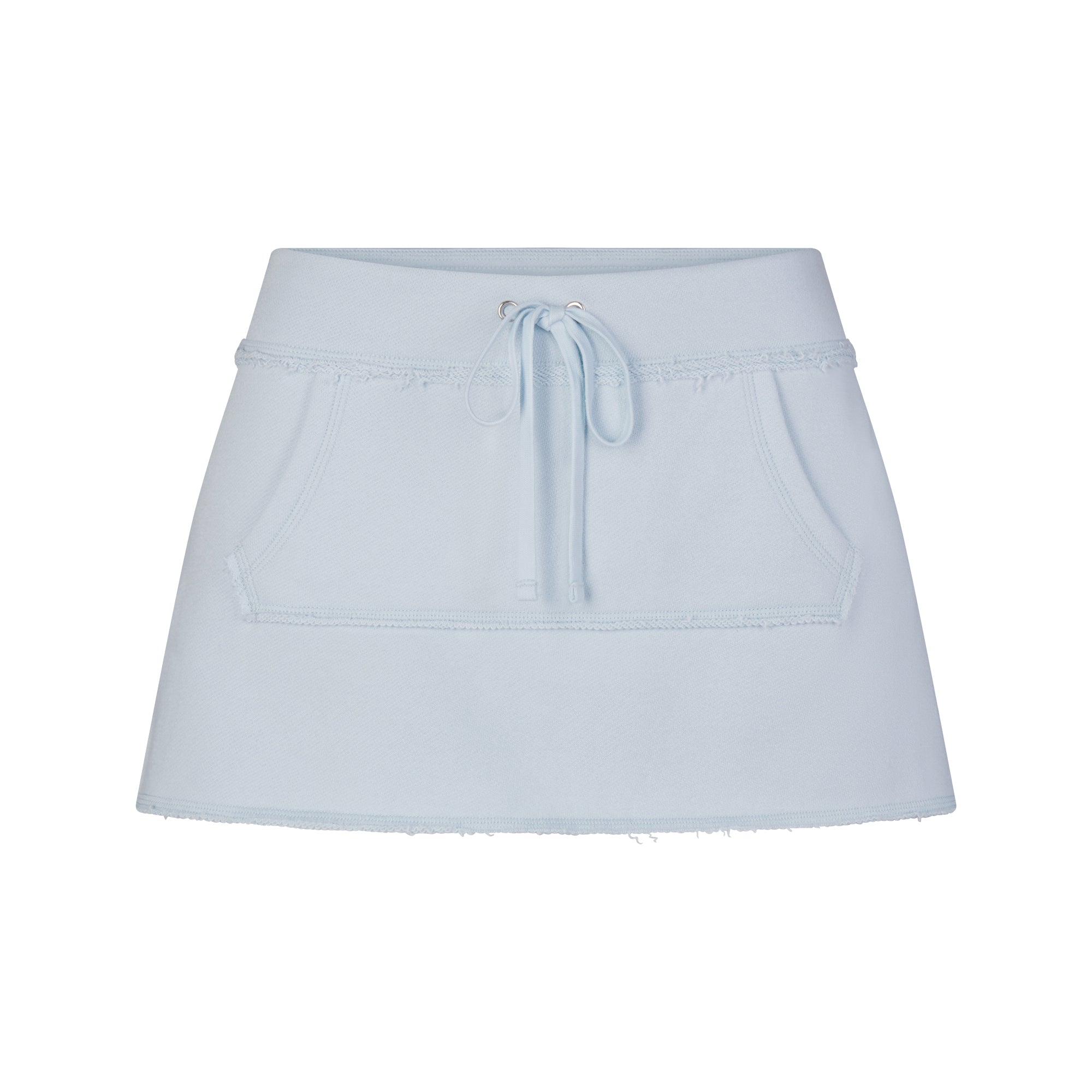 DRAPEY FRENCH TERRY MINI SKIRT | POWDER BLUE