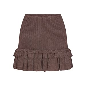 SHEER KNIT RUFFLE MINI SKIRT | AMETHYST